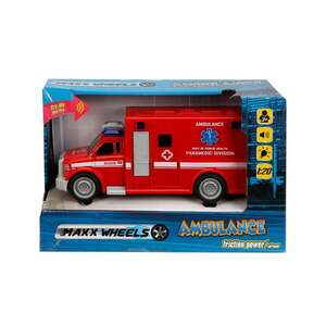 Imagine Masina de ambulanta cu lumini si sunete Maxx Wheels, 1: 20, Rosu