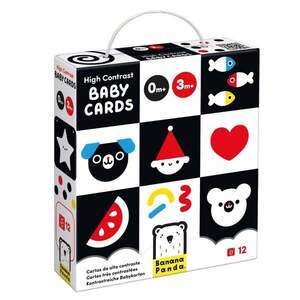 Imagine Carduri cu contrast ridicat pentru bebelusi, Banana Panda, 12 piese