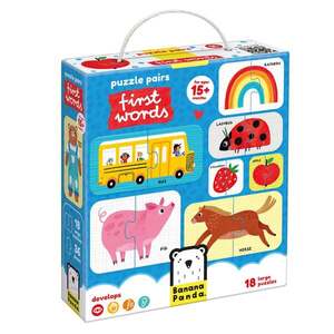 Imagine Puzzle educativ, Banana Panda, Primele Cuvinte, 18 piese