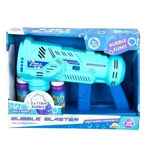Imagine Pistol de facut baloane cu lumini si sunete, Bubble Blaster, Albastru, 236 ml