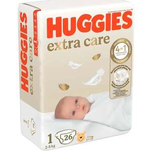 Imagine Scutece Huggies, Extra Care Convi, Marimea 1, 2-5 Kg, 26 Buc