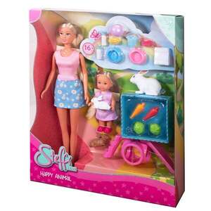 Imagine Set papusa Steffi, Evi si animalute, Steffi Love, Happy Animal, Iepurasi