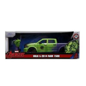 Imagine Masina din metal si figurina, Jada, Marvel, Hulk si 2014 Ram 1500, 1: 24