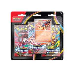 Imagine Set 3 pachete carti de joc, Pokemon TCG, Mega Evolution, Chaos Rising