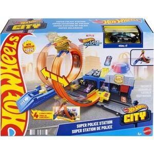 Imagine Set de joaca cu masinuta, Hot Wheels City, Super Police Station, JBM71