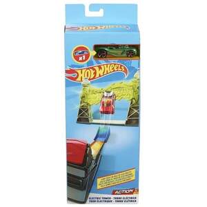 Imagine Set de joaca cu masinuta de curse, Hot Wheels, Tower Electric, FWM86