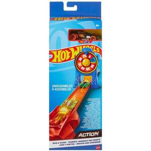 Imagine Set de joaca cu masinuta de curse, Hot Wheels, Spin and Score, HDR81