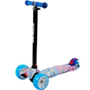 Imagine Trotineta Rider Sweet Dreams Unicorns cu roti luminoase si late, Action One, Blue