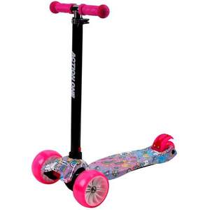 Imagine Trotineta Rider Sweet Dreams Unicorns cu roti luminoase si late, Action One, Roz
