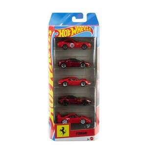 Imagine Set 5 masinute din metal, Hot Wheels, Ferrari, 1: 64, JLN12