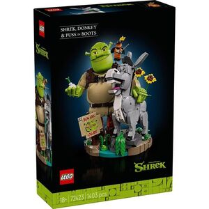 Imagine LEGO® Shrek - Shrek, Magarusul si Motanul incaltat (72423)