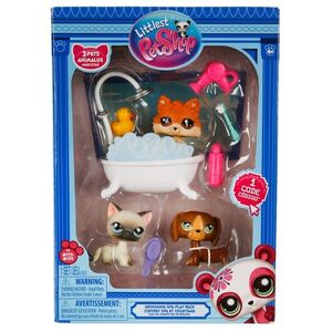 Imagine Set 3 figurine cu accesorii, Littlest Pet Shop, Grooming Spa