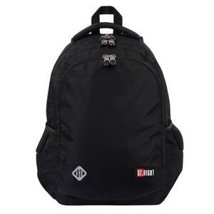 Imagine Ghiozdan cu 3 compartimente, 2 buzunare, St Majewski, St.Right Black, 46 cm, Negru