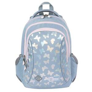 Imagine Ghiozdan cu 3 compartimente, St Majewski, St.Right Silver Butterflies, 39 cm