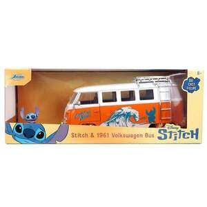Imagine Set masinuta metalica si figurina, Jada, Disney Stitch, Volkswagen Bus 1961, 1: 24