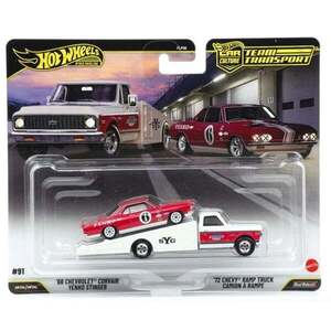 Imagine Transportator cu masinuta Hot Wheels, Car Culture Team Transport, 66 Chevrolet Corvair Yenko Stinger si 72 Chevy Ramp Truck C, JHX91