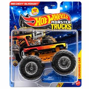 Imagine Masinuta Hot Wheels, Monster Truck, Crushed Car, 1983 Chevy Silverado, JHY36
