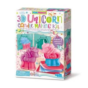 Imagine Kit creativ, 4M, Creeaza lumanari 3D cu unicorn, KidzMaker