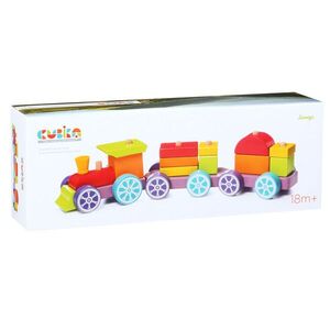 Imagine Joc din lemn, Cubika, Tren colorat, 15 piese
