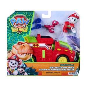 Imagine Vehicul de salvare cu figurina, Paw Patrol, Dino Rescue Fire Truck, Marshall, 6075757