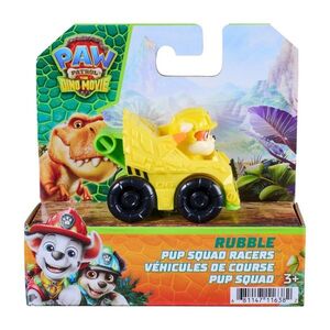 Imagine Mini vehicul cu figurina, Paw Patrol the Dino Movie, Pup Squad Racers, Rubble, 20157138