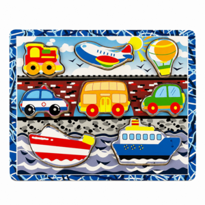 Imagine Puzzle din lemn, Vehicule, 8 piese