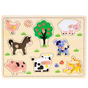 Imagine Puzzle din lemn, Animale domestice, 8 piese