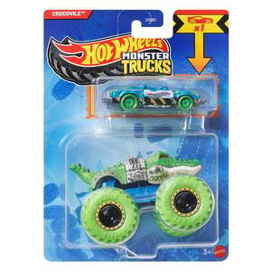 Imagine Set 2 vehicule, Hot Wheels, Monster Truck, Crocovile, 1: 64, JJT63