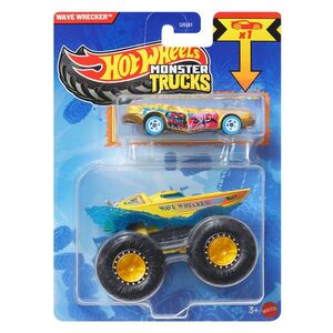 Imagine Set 2 vehicule, Hot Wheels, Monster Truck, Wave Wrecker, 1: 64, JJT62