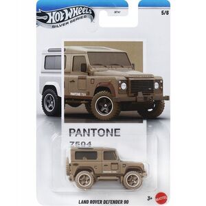 Imagine Masina metalica, Hot Wheels, Silver Series, Pantone 7504, Land Rover Defender 90, JKY62