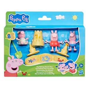Imagine Set de joaca cu 2 figurine si accesorii, Peppa Pig, Pig Siblings Beach Day, G2833