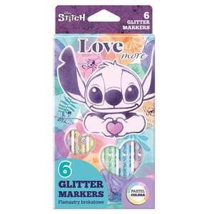 Imagine Markere cu sclipici, Coolpack, Disney Stitch, 6 culori