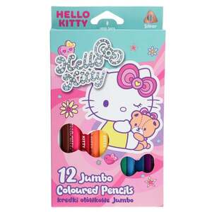 Imagine Creioane triunghiulare, Coolpack Jumbo, Hello Kitty, 12 culori