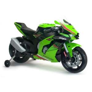 Imagine Motocicleta electrica, Injusa, cu roti ajutatoare, 12V, Kawasaki Ninja ZX-R10, Verde