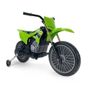 Imagine Motocicleta electrica, tip cross, Injusa, cu roti ajutatoare, 12V, Kawasaki KX85, Verde