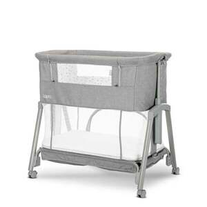 Imagine Patut Co sleeper copii, Lorelli Layla, 2 in 1, cu latura pliabila, reglabil pe inaltime, sistem anti-reflux, Grey