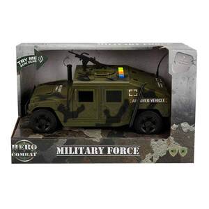 Imagine Jeep militar cu lumini si sunete, Hero Combat, 23 cm, Verde