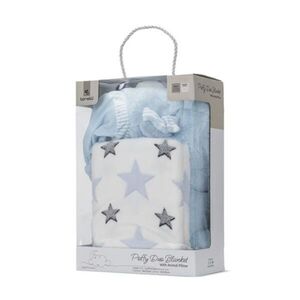 Imagine Set 2 piese, Lorelli, paturica moale 90 x 75 cm, pernuta in forma de ursulet 45 x 30 cm, Poffy, Blue
