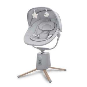 Imagine Leagan electric pentru bebelusi, Lorelli Storky, bluetooth, telecomanda, 5 viteze de leganare, Grey
