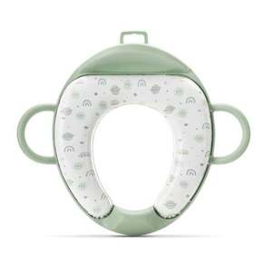 Imagine Reductor pentru toaleta, cu spatar si manere, pernita moale detasabila, Lorelli Planets, Green