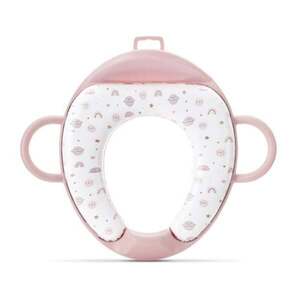 Imagine Reductor pentru toaleta, cu spatar si manere, pernita moale detasabila, Lorelli Planets, Pink