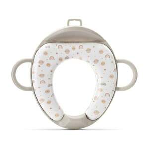 Imagine Reductor pentru toaleta, cu spatar si manere, pernita moale detasabila, Lorelli Planets, Beige
