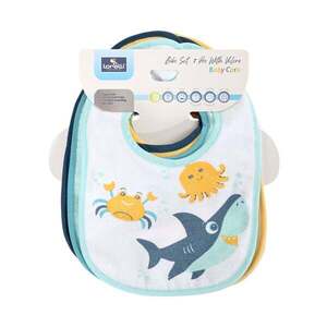 Imagine Set 7 bavete, Lorelli, bumbac si peva, 30 x 19 cm, inchidere cu banda velcro