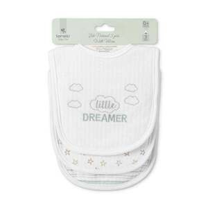 Imagine Set 3 bavete bumbac, Lorelli, inchidere cu velcro, potrivit pentru hranire si in perioada eruptiei dentare, White