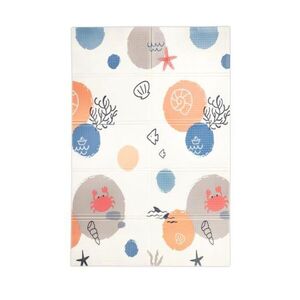 Imagine Covoras de joaca termic, Lorelli, din spuma XPE, design cu doua fete, pliabil, impermeabil, 120 x 180 cm, Ocean and Stars