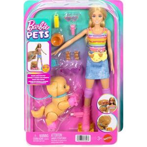 Imagine Set papusa pe role cu catelus, Barbie Pets, JMJ44