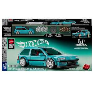 Imagine Set de constructie Brick Shop, Hot Wheels, Custom Honda Civic Speed 90, JHF62