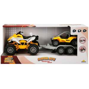 Imagine Set Super ATV cu remorca si barca, Maxx Wheels, Galben