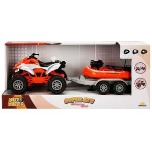 Imagine Set Super ATV cu remorca si barca, Maxx Wheels, Portocaliu