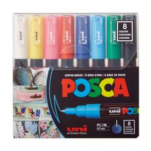 Imagine Set markere Posca, UNI PC-1M, 0.7 MM, 8 culori